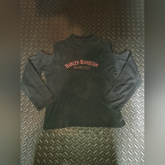 Vintage 1989 women's Harley Davidson shoulder less long sleeve - Picture 9 of 16